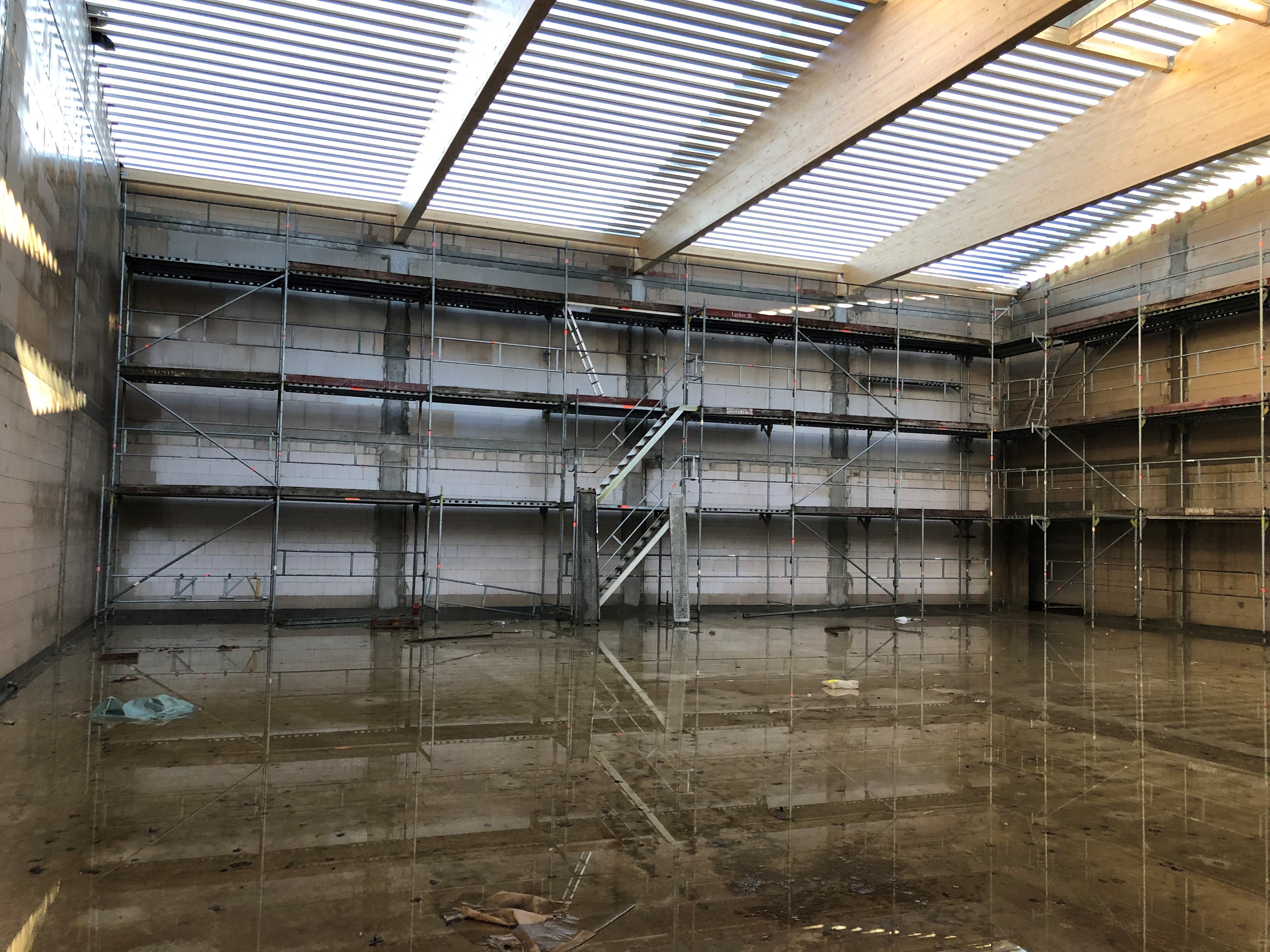 Neubau einer Mehrzweckhalle, Lindewitt - Gipsputzarbeiten